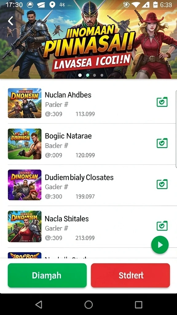 Screenshot aksi seru dalam mode permainan yang berbeda.