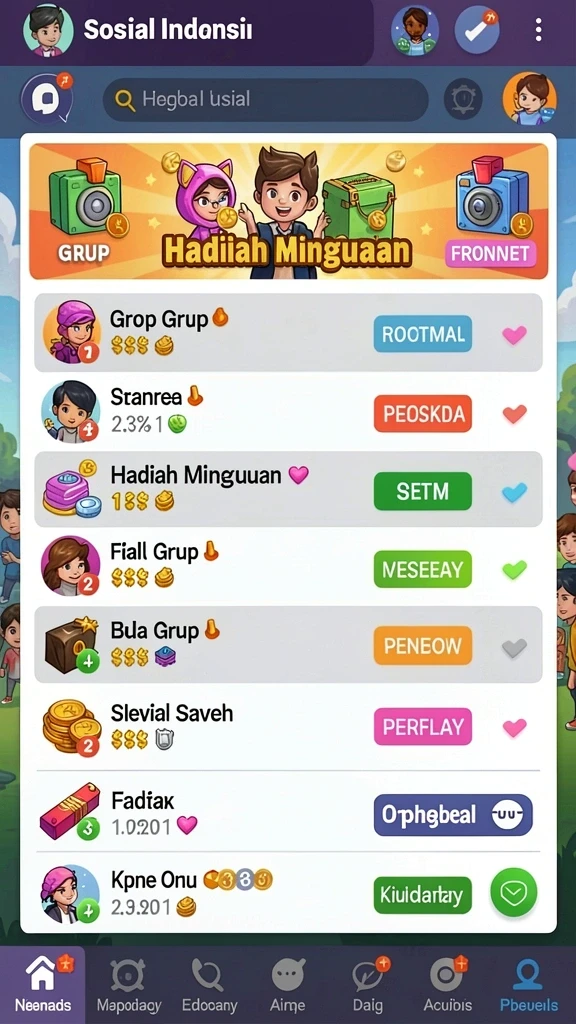 Karakter dengan desain yang unik dan beragam.