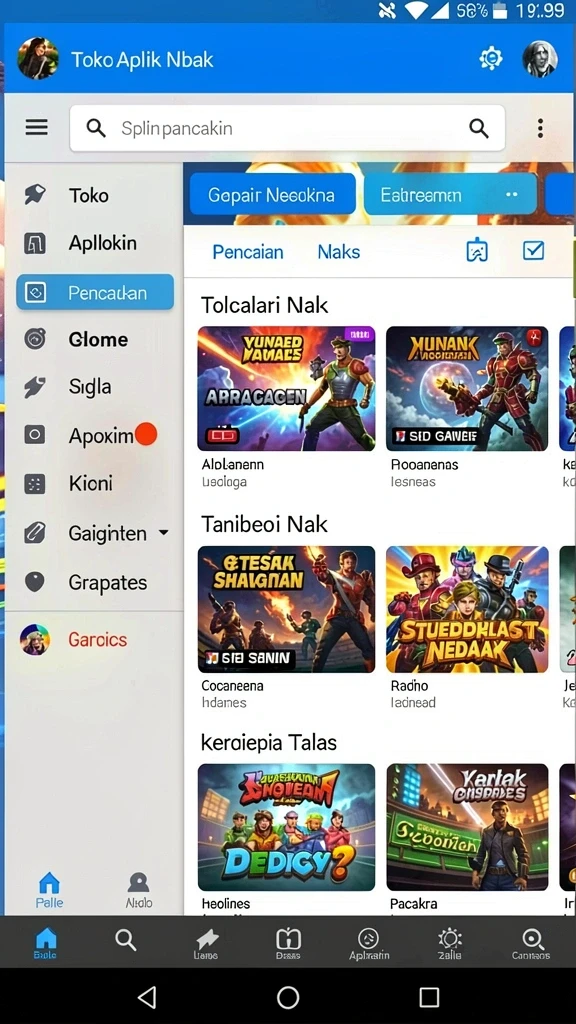 Screenshot memperlihatkan fitur interaksi antar pemain dalam aplikasi.