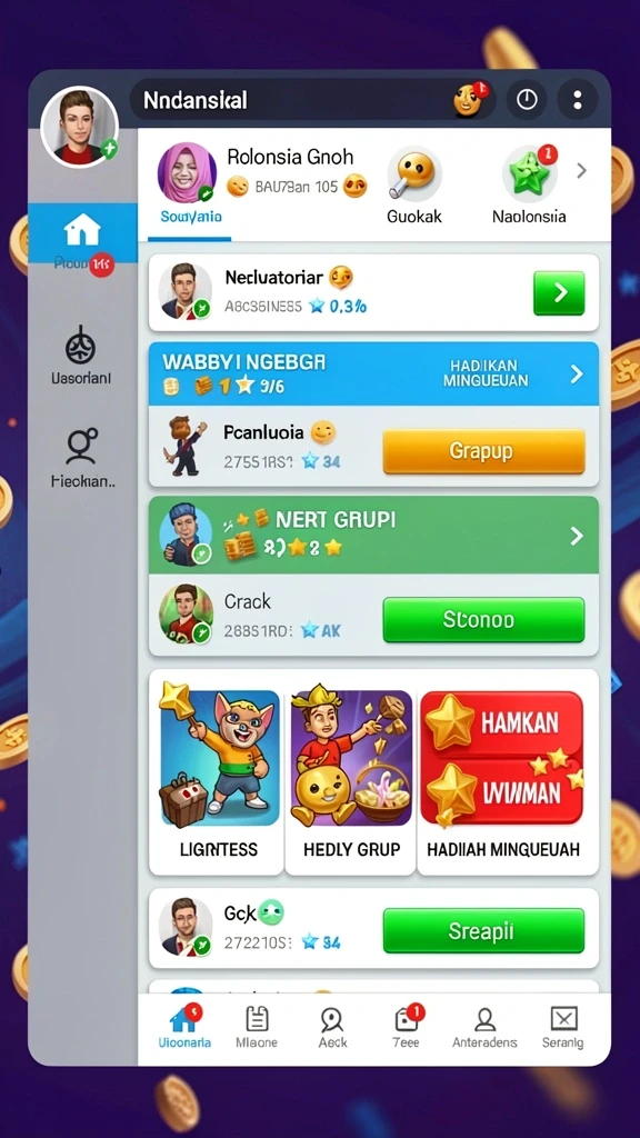 Fitur interaksi sosial untuk ngobrol dengan pemain lain.