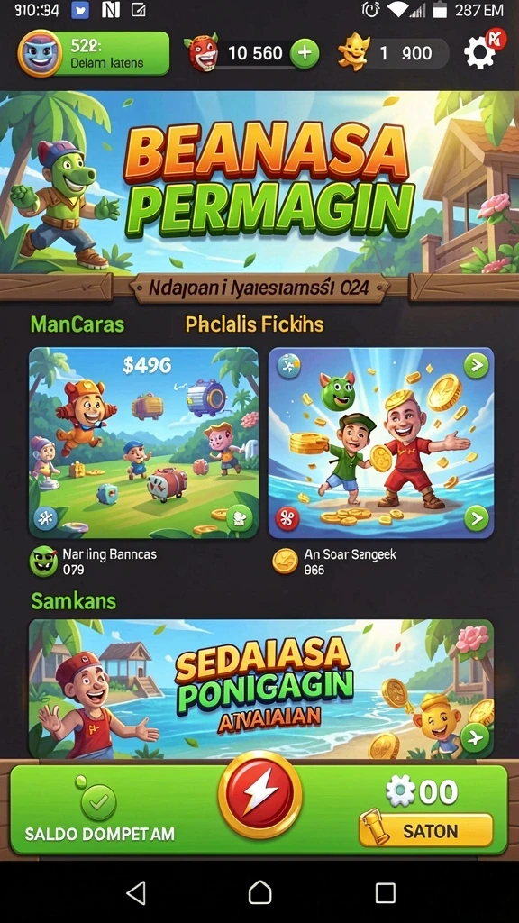 Tampilan awal permainan yang menarik.