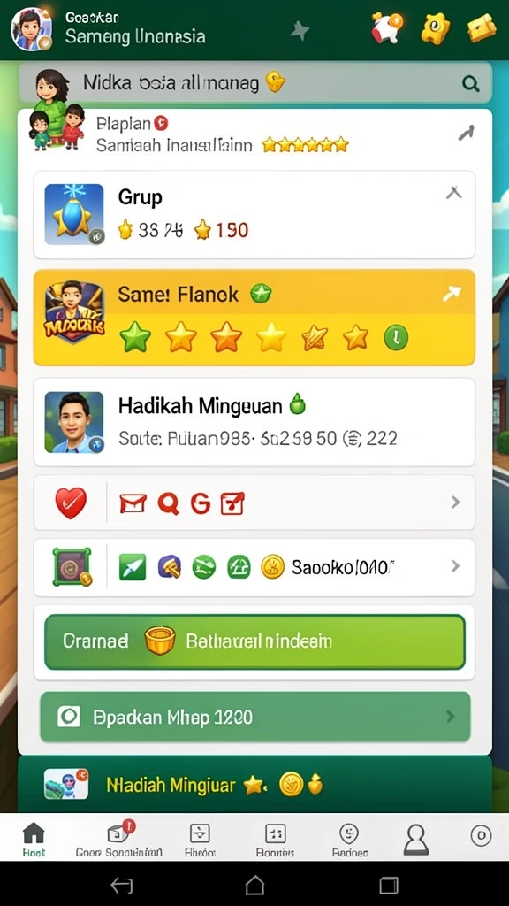Fitur sosial yang memungkinkan interaksi dengan pemain lain.